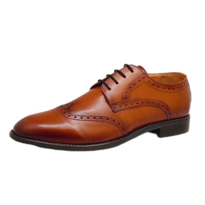Brent Shoes Men's New Roby Brogue Imperial Leather Formal Shoes (Tan)