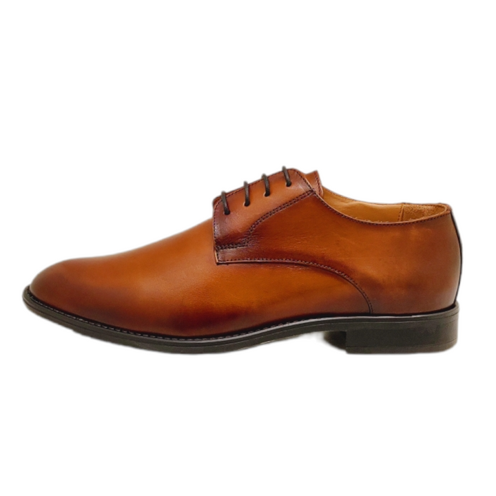 Brent Shoes Men's New Roby Plain Imperial Leather Formal Shoes (Tan)