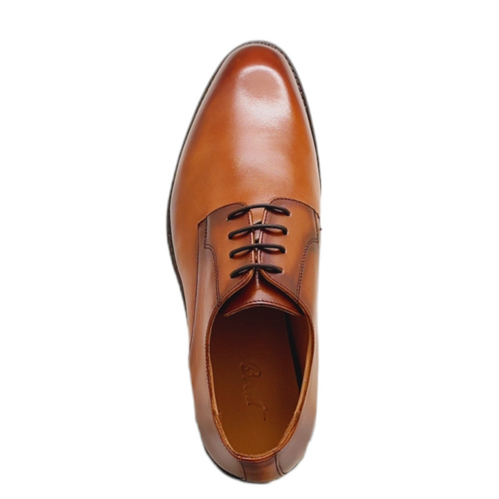 Brent Shoes Men's New Roby Plain Imperial Leather Formal Shoes (Tan)