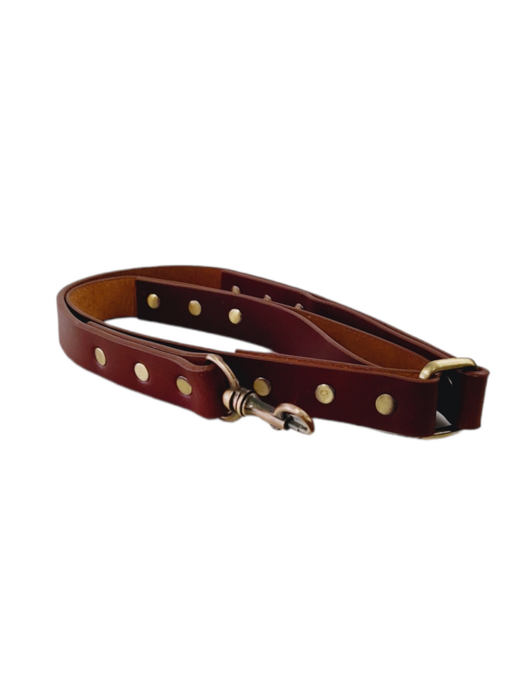 Leather Dog Collar & Leash Set Adjustable Comfortable for Walking. DCL01B