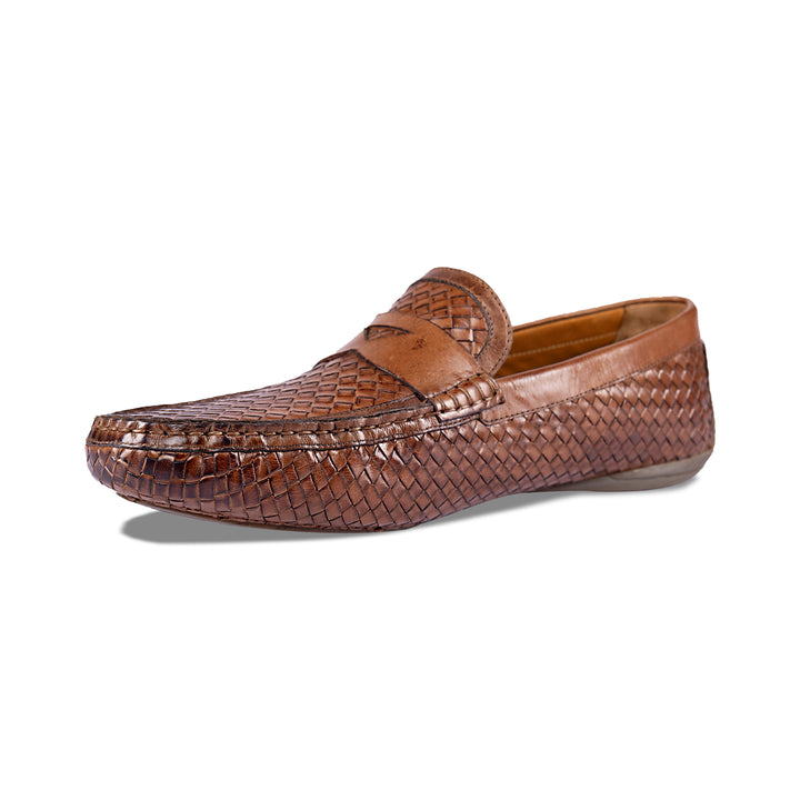 Brent Shoes Men's TW 1868 Tan Mesh Slipon Leather Casuals