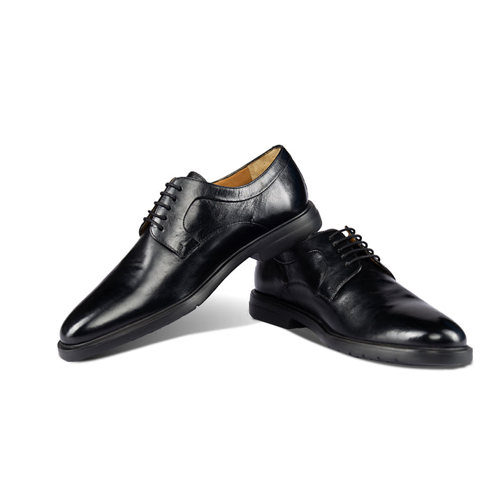 Brent Shoes Men's TW 1786 Black Derby Leather Formals