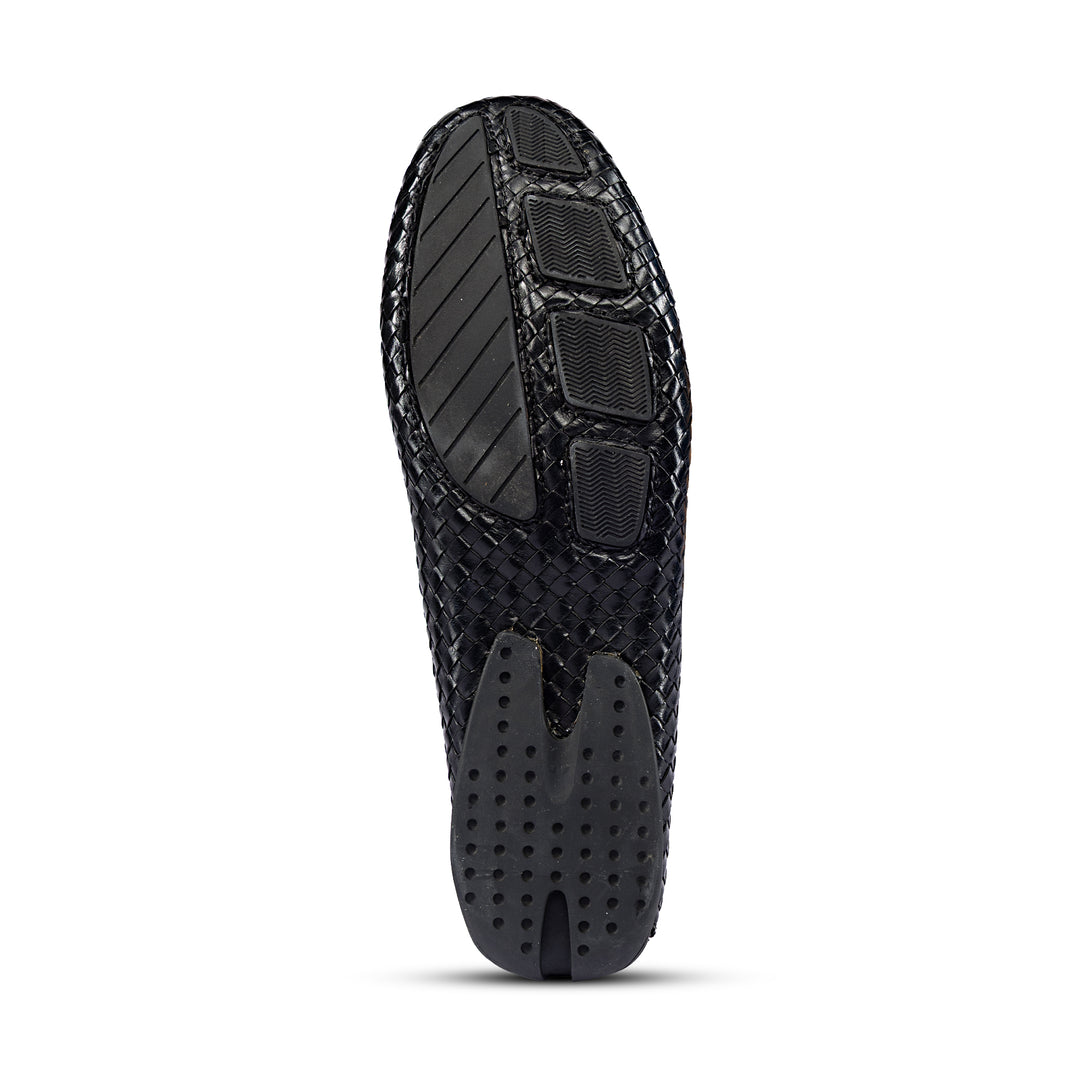 Brent Shoes Men's TW 1868 Black Mesh Slipon Leather Casuals
