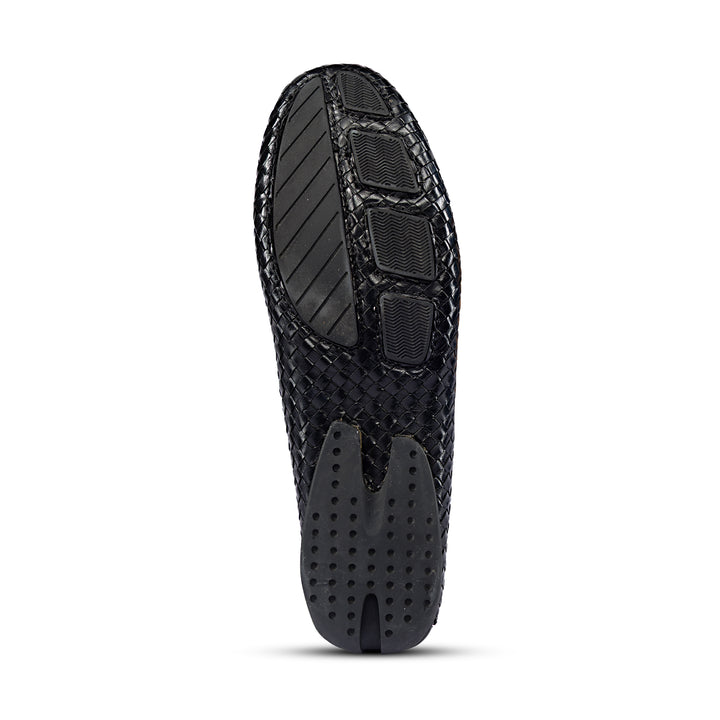Brent Shoes Men's TW 1868 Black Mesh Slipon Leather Casuals