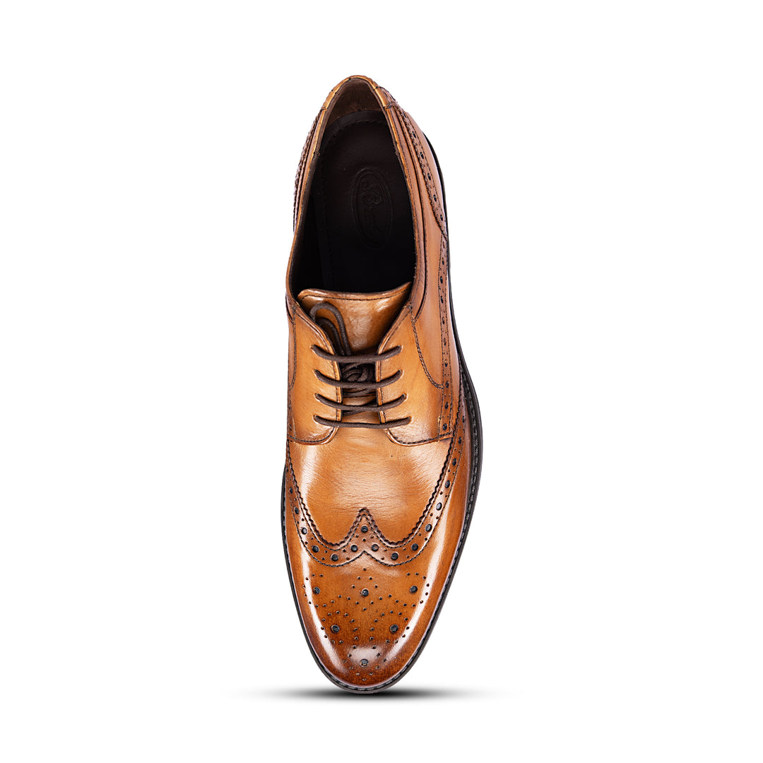 Brent Shoes Men's TW Kaufman 2 Tan Laceup Leather Classic Semi Formals