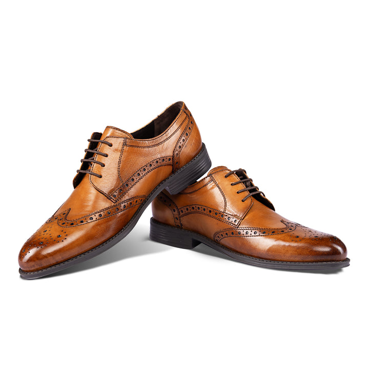 Brent Shoes Men's TW Kaufman 2 Tan Laceup Leather Classic Semi Formals