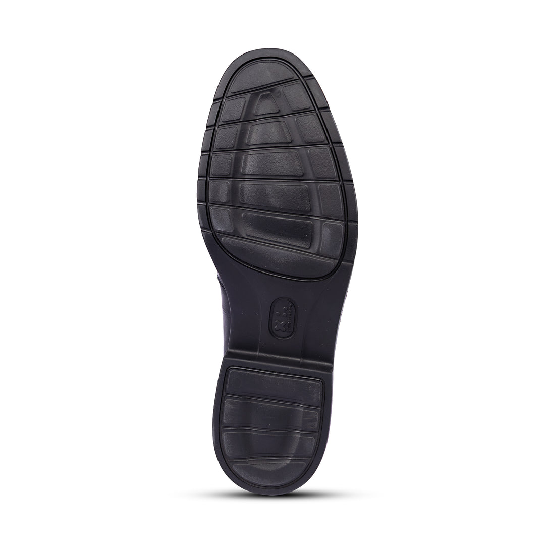 Brent Shoes Men's TW TG10 Black Slipon Leather Semi Formals