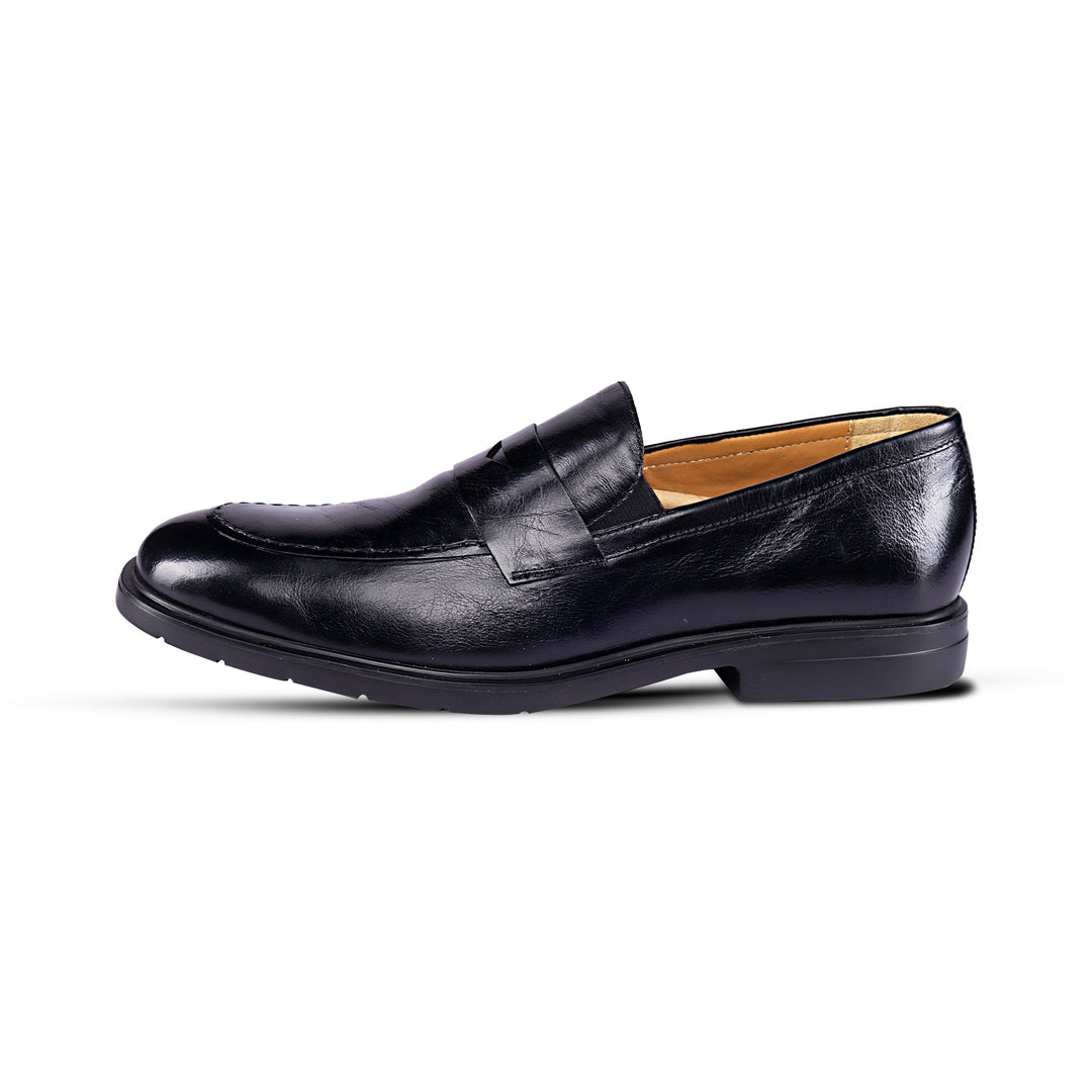 Brent Shoes Men's TW TG10 Black Slipon Leather Semi Formals