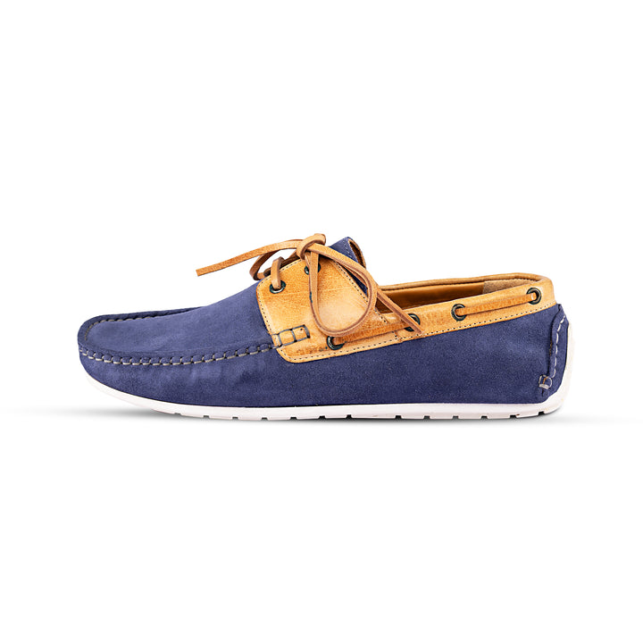 Brent Shoes Men's TW TRACE 2 Blue Tan Classic Boat Leather Semi Formals