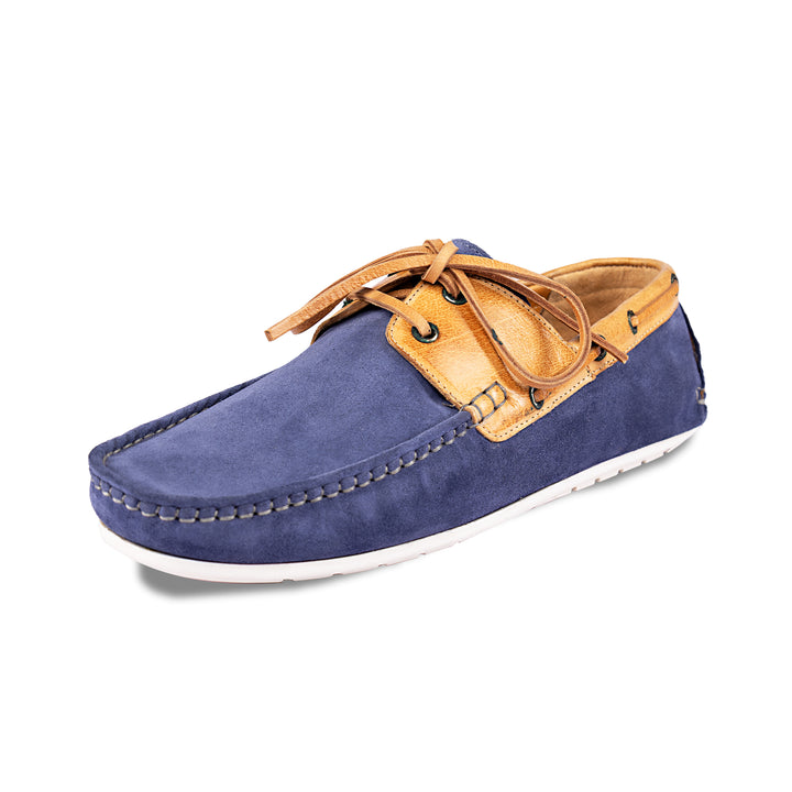 Brent Shoes Men's TW TRACE 2 Blue Tan Classic Boat Leather Semi Formals