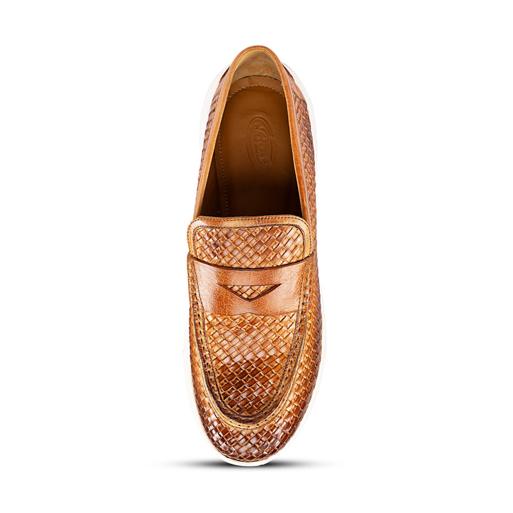 Brent Shoes Men's TW Victor 1 Tan Slipon Leather Semi Formals