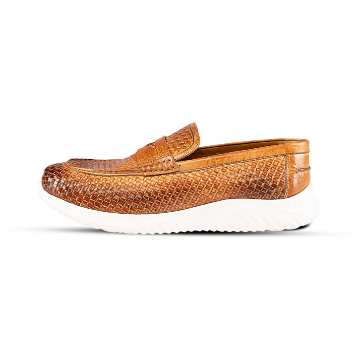 Brent Shoes Men's TW Victor 1 Tan Slipon Leather Semi Formals