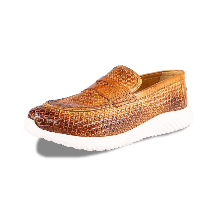 Brent Shoes Men's TW Victor 1 Tan Slipon Leather Semi Formals